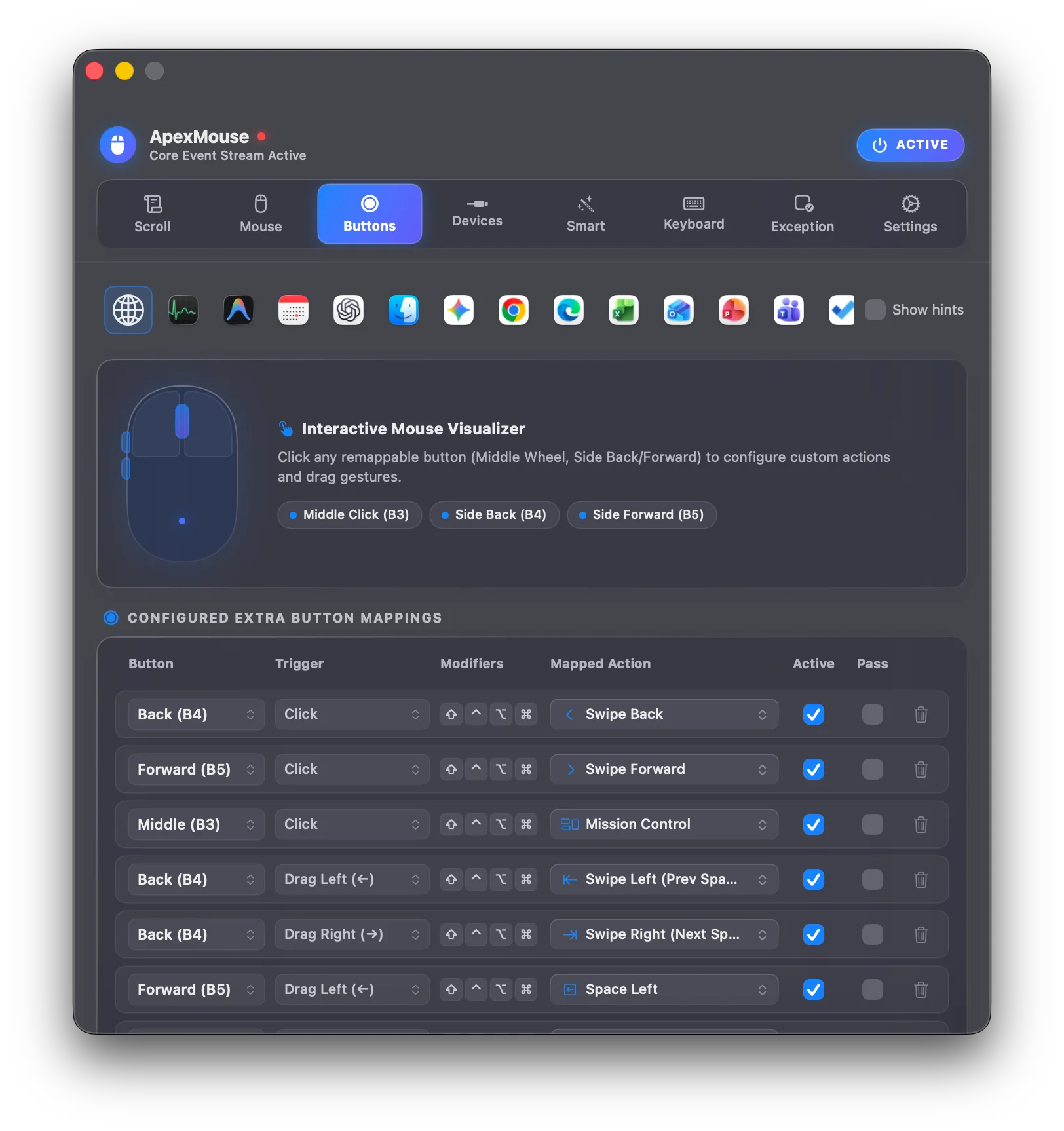 Radial Menu & Button Mapping Configuration